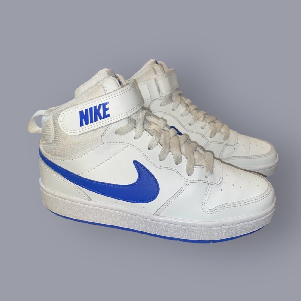 Nike Court Borough Mid 2 GS Mid Sneakers White Blue 6.5Y / Women’s 8 CD7782-113